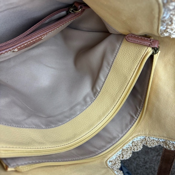 The SAK “Sierra” shoulder bag-Buttercup Espadrille leather w/crochet trim - Picture 10 of 16